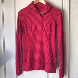Red-stripped Lululemon Pullover, Size 8